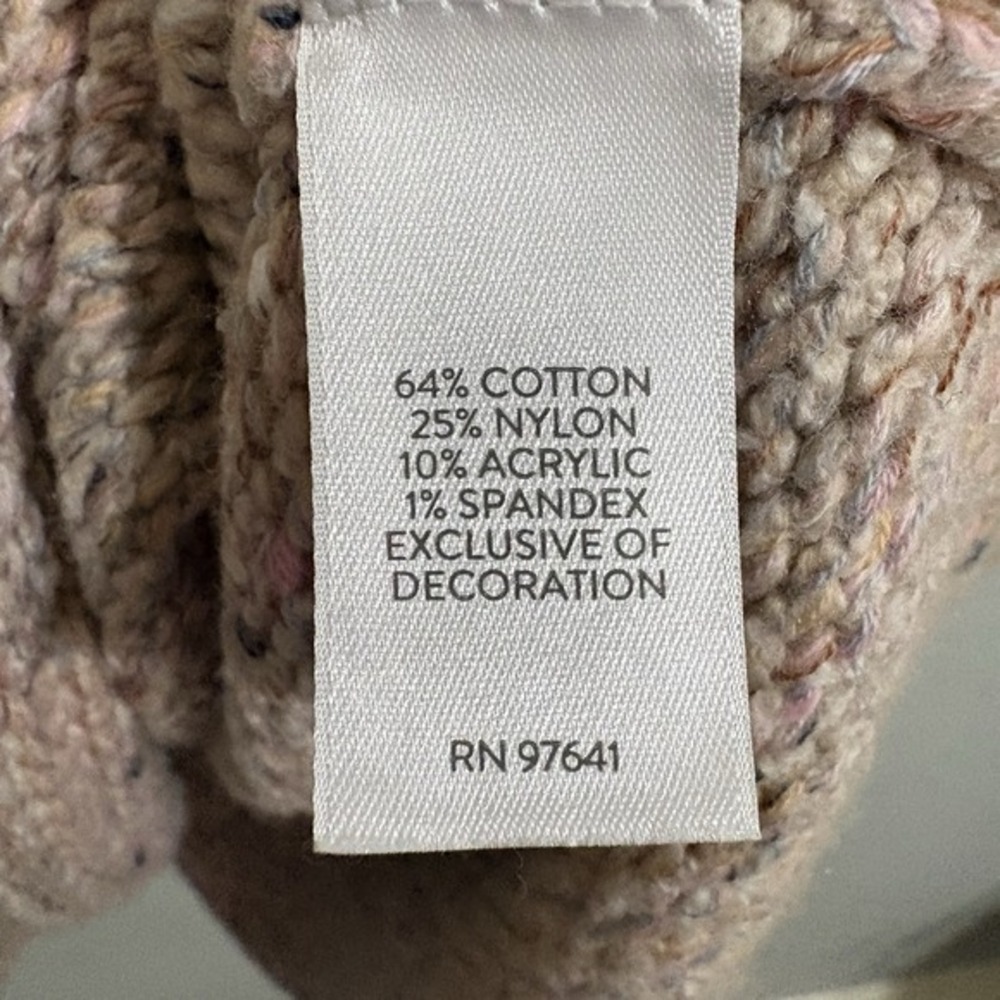 Pure Jill Sweater Women‎ XL (Tagged 3X Runs Small) Beige Speckled Knit Cozy Boho - Picture 8 of 11